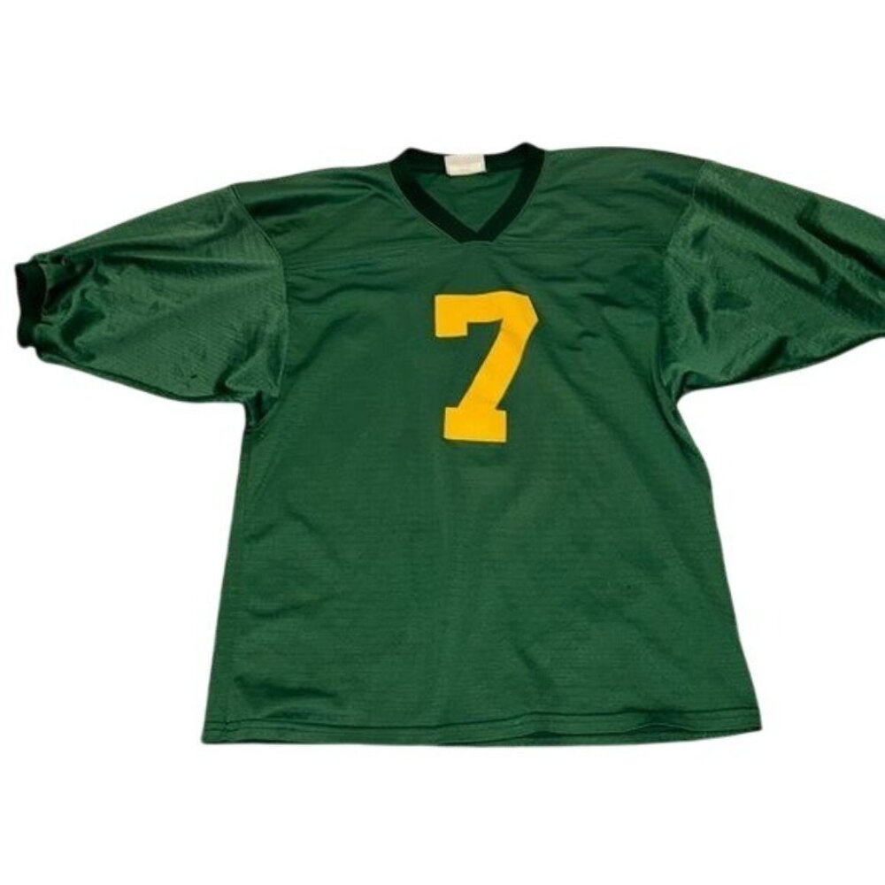 Teamwork Green & Yellow Number 7 Athletic Jersey L Quality Athletic Uniforms